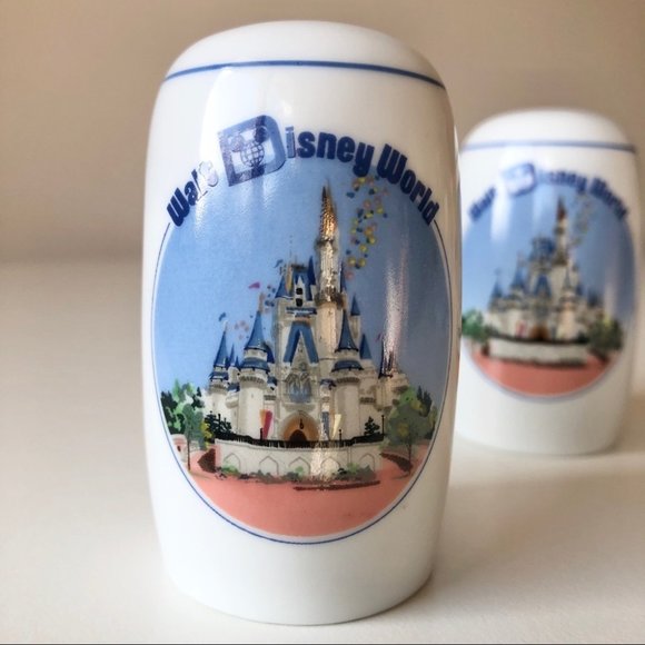 Vintage Walt Disney World Salt and Pepper Shakers White Blue - Picture 3 of 7